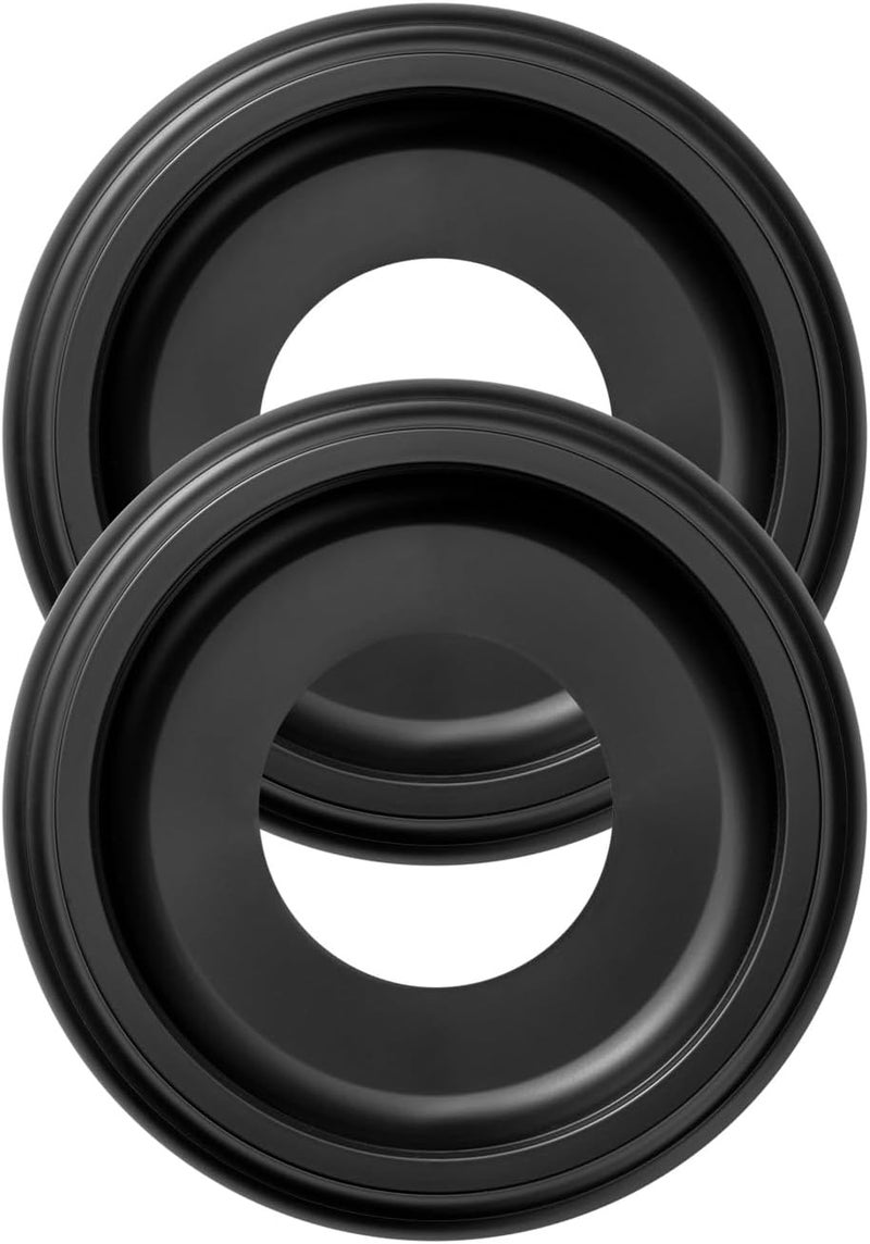 ELFCAB 2 Pack Black Molded Nylon Ceiling Medallion for Light Fixtures and Ceiling Fans 10"OD x 4"ID x 1"P (Fits Canopies up to7-1/4") - Image 1